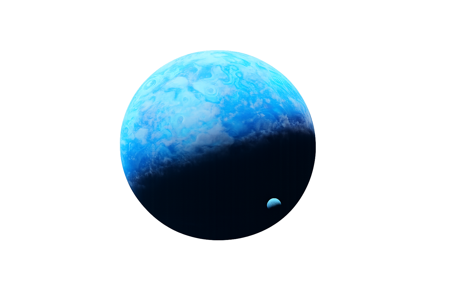 Abstract blue planet representing the solar system